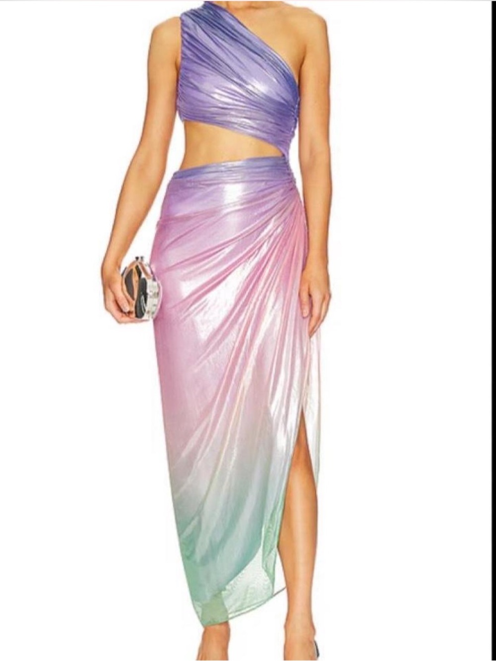 Baobab Collection Iridescent Pastel One-Shoulder Asymmetrical Dress